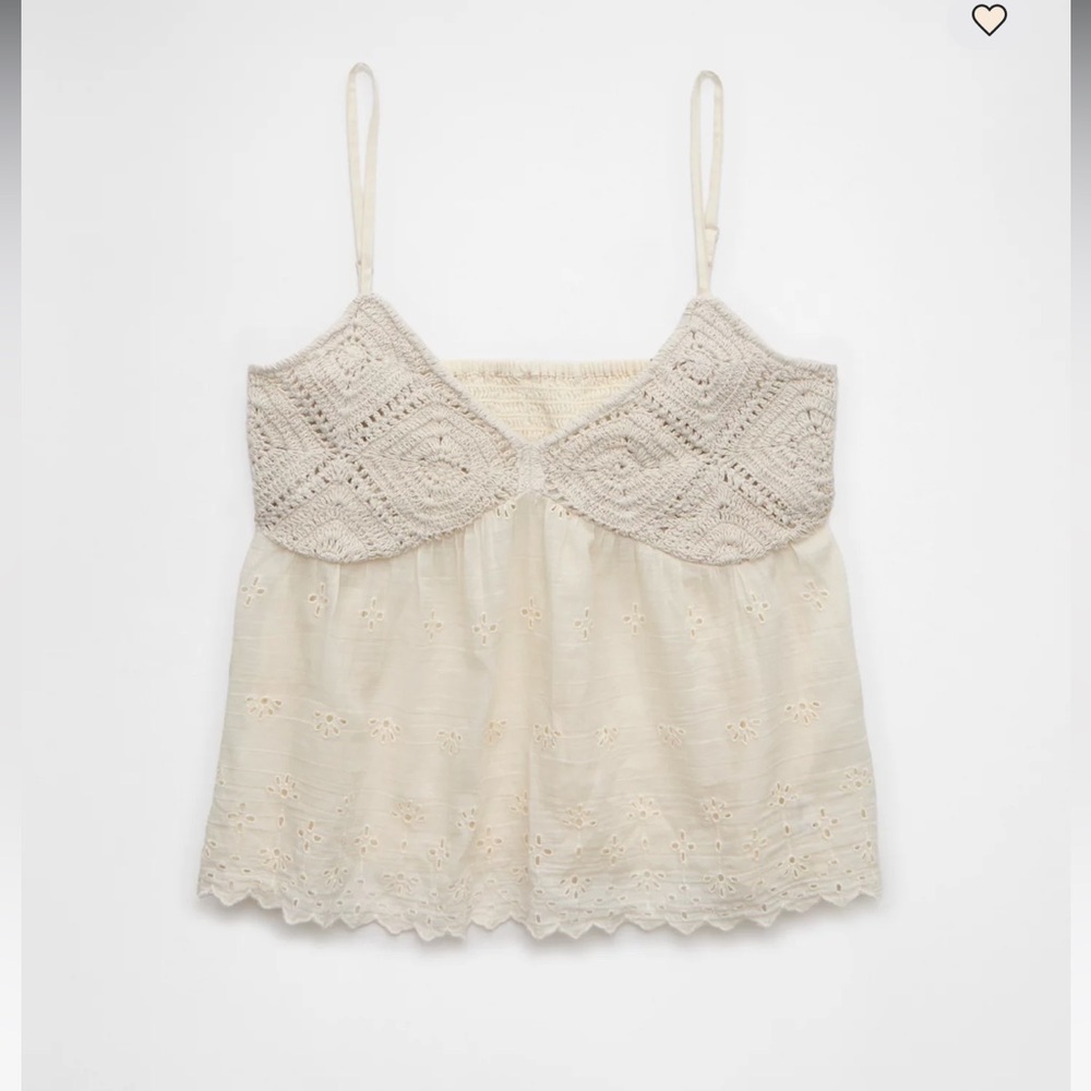 American Eagle Crochet Eyelit Cami! Size Small! - Picture 2 of 6